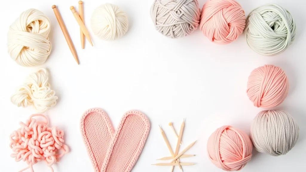 Sequence of mitten-making stages displayed on knitting needles showing progression from cuff to completed hand