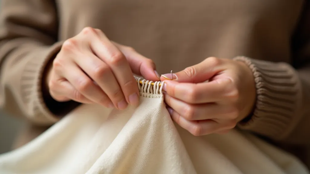 Demonstration of running stitch technique showing multiple needle passages through fabric in quick succession