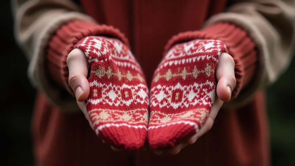 Latvian mittens with traditional patterns