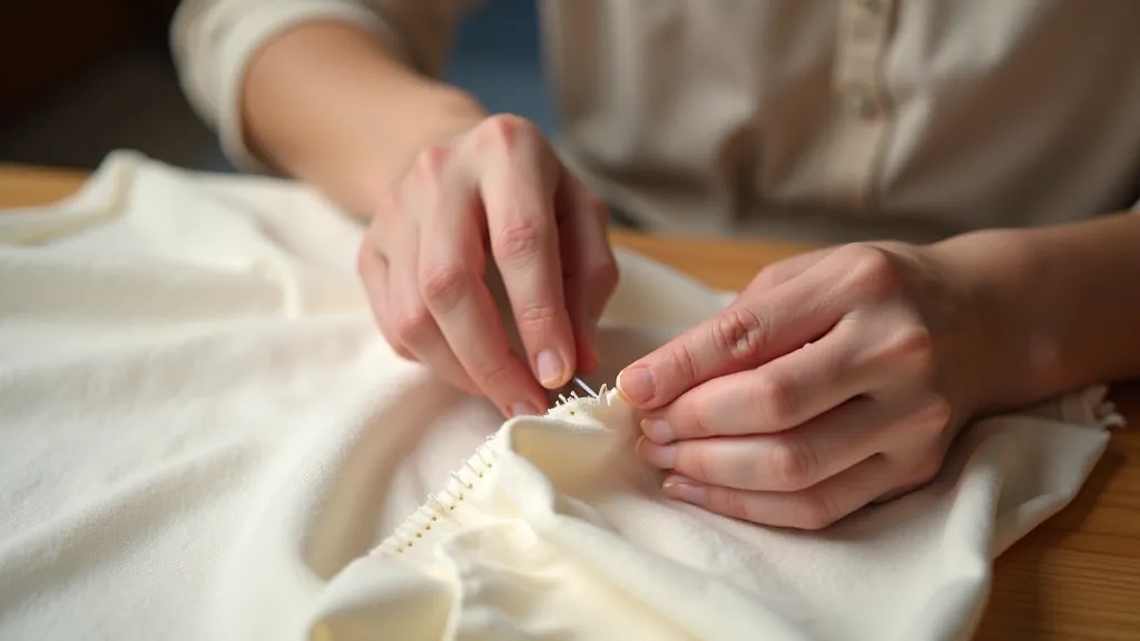 Diagram showing the straight stitch technique with needle passing through fabric in a straight line, with measurements marked